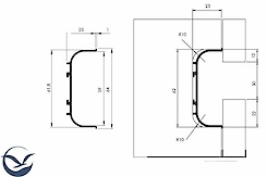 Профиль для фасадов без ручек ФБР C-образный черного цвета
