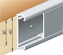 Профіль подвійний Scilm для торця стільниці h=40мм L=3900мм (основа алюмінієва) (R95650SL39)