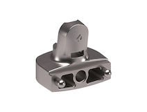 Кріплення газового ліфта K12 Italiana Ferramenta до фасаду з алюмінієвого профілю під прикручування в кольорі нікель