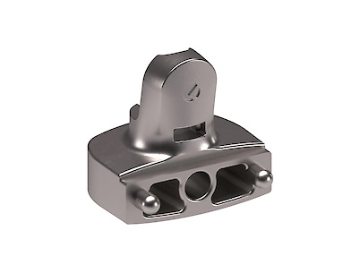 Кріплення газового ліфта K12 Italiana Ferramenta до фасаду з алюмінієвого профілю під прикручування в кольорі нікель