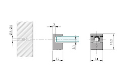 Полицетримач для скляних полиць KRISTAL Italiana Ferramenta під прикручування