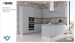 MDF-панель Rehau 19.6мм Rauvisio Brilliant Gabbiano metallic 1900L MT (Серебристый металлик)