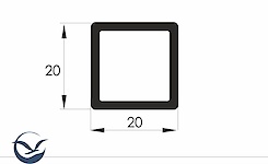 Труба квадратна пустотіла 20х20х2мм алюміній полірований, 5,95м
