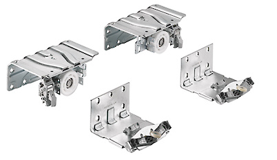 Комплект фурнитуры Top Line XL Hettich для передней двери EB=39 (25-28мм) для шкафа с 2 дверьми (верхние ролики)