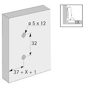 Крестообразная монтажная планка Hettich 8099 под прикручивание, h=1,5 мм с предустановленными евровинтами черная (9091800)