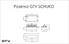 Настільний подовжувач для розеток GTV, вбудований чорний