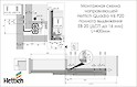 Схема монтажа направляющей Hettich Quadro V6 полного выдвижения с системой Push to open L=400 мм, ДСП 16мм, левая