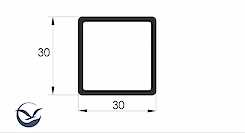 Труба квадратна алюмінієва пустотіла анодована 30х30, золото поліроване