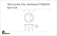 Схема Заглушка під дроти Poliplast кругла (пропуск для кабелю)