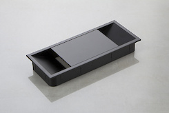 Заглушка под провода Poliplast прямоугольная черная