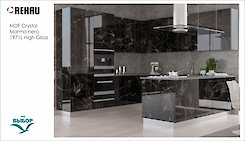 MDF-панель Rehau 19мм Crystal Decor Marmo nero 1971L HG (Мрамор черный)