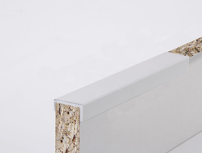 Планка торцевая асимметричная алюминиевая С181 для плиты 18 мм L=5500мм алюминий полированный