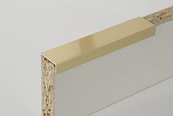 Планка торцевая асимметричная алюминиевая для плиты 18 мм L=5500мм золото полированное (С181)