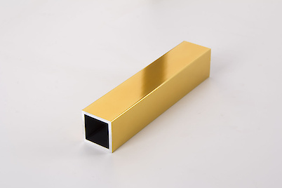 Труба квадратна алюмінієва 20x20x2мм L = 2950 мм хром золото