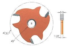 Нож СМТ НМ D=47.6 І=3.2 F=8