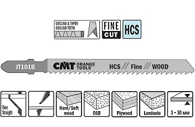 Пильне полотно СМТ для лобзика I=75 L=100 відступ 2.5 (комплект 5шт)