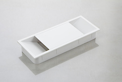 Заглушка под провода Poliplast прямоугольная белая (пропуск для кабеля)