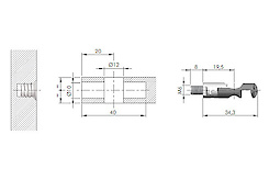 Дюбель М6 для винтовой стяжки TARGET J12 Italiana Ferramenta 