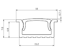 Алюмінієвий профіль врізний для LED білий