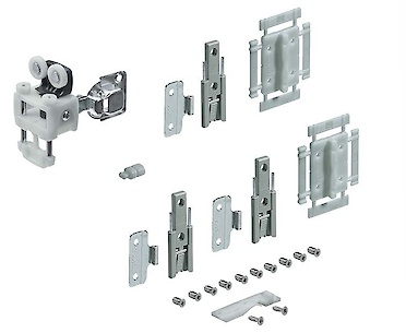 Комплект фурнітури для складаних дверей без пружини Hettich Wing Line L вага 12 кг, відкривання вліво (9237901)