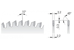 Пильний диск СМТ по ламінату, МДФ і ДСП для форматних верстатів HM D=300 F=30 Z=96 K=3.2/2.2