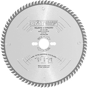 Пильний диск СМТ по ламінату, МДФ і ДСП для форматних верстатів D=250 F=30 Z=80 K=3.2/2.2
