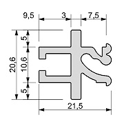 Настінна система Zobal профіль центральний 3.5 м