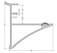 Настінна система Zobal тримач полиці довжина 400мм для полиці завтовшки 28мм