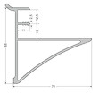 Держатель полки из ДСП (MDF) толщиной 25мм к настенной системе Zobal, длина 400мм