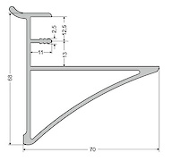 Держатель полки из ДСП (MDF) толщиной 25мм к настенной системе Zobal, длина 400мм