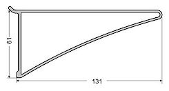 Настінна система Zobal полиця алюмінієва довжина 100мм
