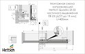 Схема монтажа направляющей Hettich Quadro 25 частичного выдвижения с системой Silent System L=400 мм, ДСП 18мм, левая
