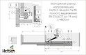 Схема монтажа направляющей Hettich Quadro V6 полного выдвижения с системой Silent System L=400 мм, ДСП 18мм, правая
