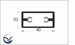 Труба прямоугольная с приливами 40х20 черный Brush, 5.95м