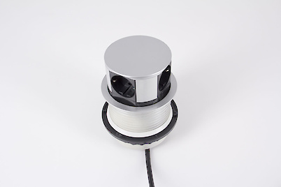 Вбудована розетка GTV COMFORT вертикальна  на 4 вилки D100, сіра (вбудований подовжувач)