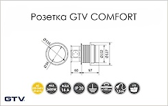 Настільний вертикальний подовжувач для 4 розеток GTV COMFORT, вбудований сірий
