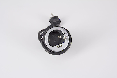 Вбудована розетка GTV на 1 вилку, 1 USB (вбудований подовжувач)