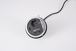 Вбудована розетка вертикальна на 1 вилку, 2 USB