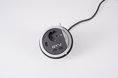 Вбудована розетка GTV на 1 вилку, 2 USB (вбудований подовжувач)