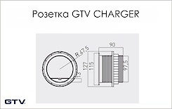 Настільний подовжувач для розетки USB GTV, вбудований CHARGER сірий