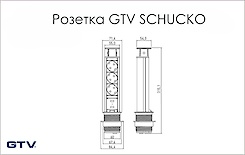 Настільний подовжувач для розетки та USB GTV, вбудований сірий