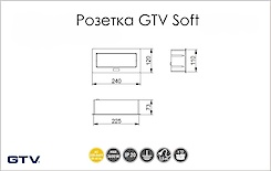 Настільний подовжувач для розеток та USB GTV, вбудований Soft чорний