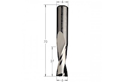 Фреза спиральная, верхний рез СМТ D=6  I=27 L=70 S=6 Z=2