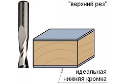 Фреза спиральная, верхний рез СМТ D=6  I=27 L=70 S=6 Z=2