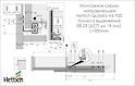 Схема монтажа направляющей Hettich Quadro V6 полного выдвижения с системой Push to open L=350 мм, ДСП 18мм, левая