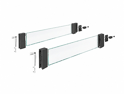 Комплект надставок на бок ящика Hettich InnoTech Atira DesignSide из стекла h=144 L=350 темно-серый