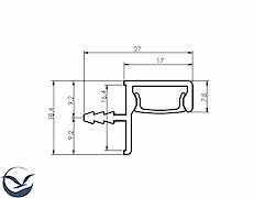 Профіль для фасадів без ручок (ФБР) в верхній модуль під LED-підсвічування L = 5950мм, білий