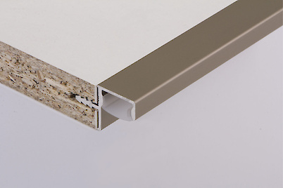 Профиль для фасадов без ручек (ФБР) в верхний модуль под LED-подсветку L=5950мм инокс (коньяк)