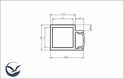 Труба квадратная пустотелая 20х20х2 алюминиевая под LED-подсветку 