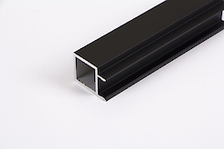 Труба квадратная пустотелая 20х20х2 алюминиевая под LED-подсветку, черная